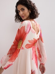 Phase Eight White Reanna Pleated Dress - Image 4 of 6