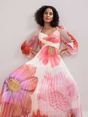 Phase Eight White Reanna Pleated Dress - Image 5 of 6