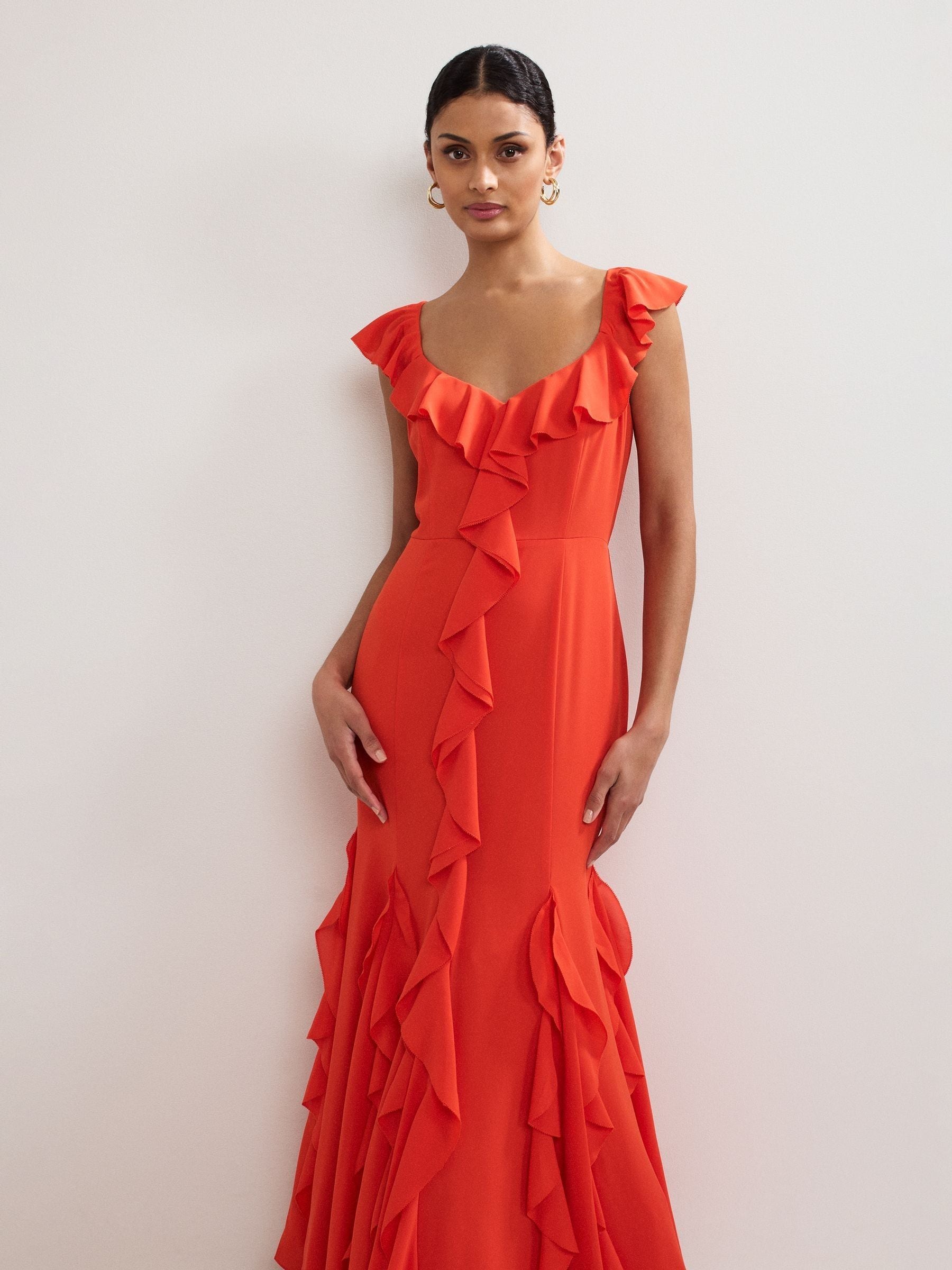 Buy Phase Eight Orange Lianah Ruffle Maxi Dress from Next USA