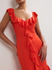 Vestido longo com babados Phase Eight Lianah - Imagem 4 de 7