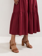 Phase Eight Brown Leather Block Sandals - Image 1 of 7