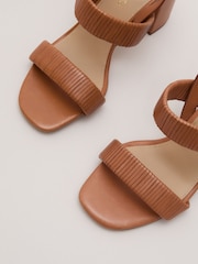 Phase Eight Brown Leather Block Sandals - Image 6 of 7