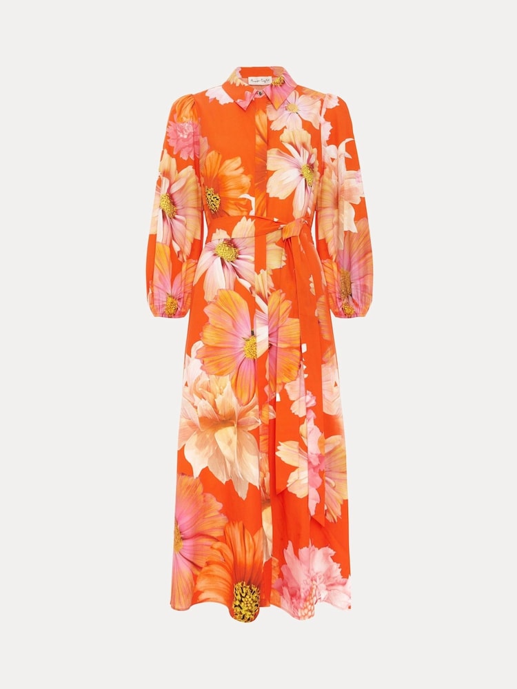 Phase Eight Orange Kristina Dress - Image 6 of 6