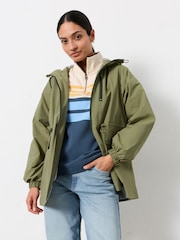 FatFace Eden Khaki Green Petite Raincoat - Image 1 of 8