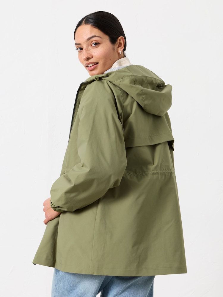FatFace Eden Khaki Green Petite Raincoat - Image 2 of 8