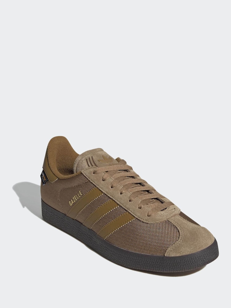 adidas gazelle silver green womens adidas Gazelle Indoor Shoes - Women's - Sand Strata / Preloved Brown / Gum main image 1
