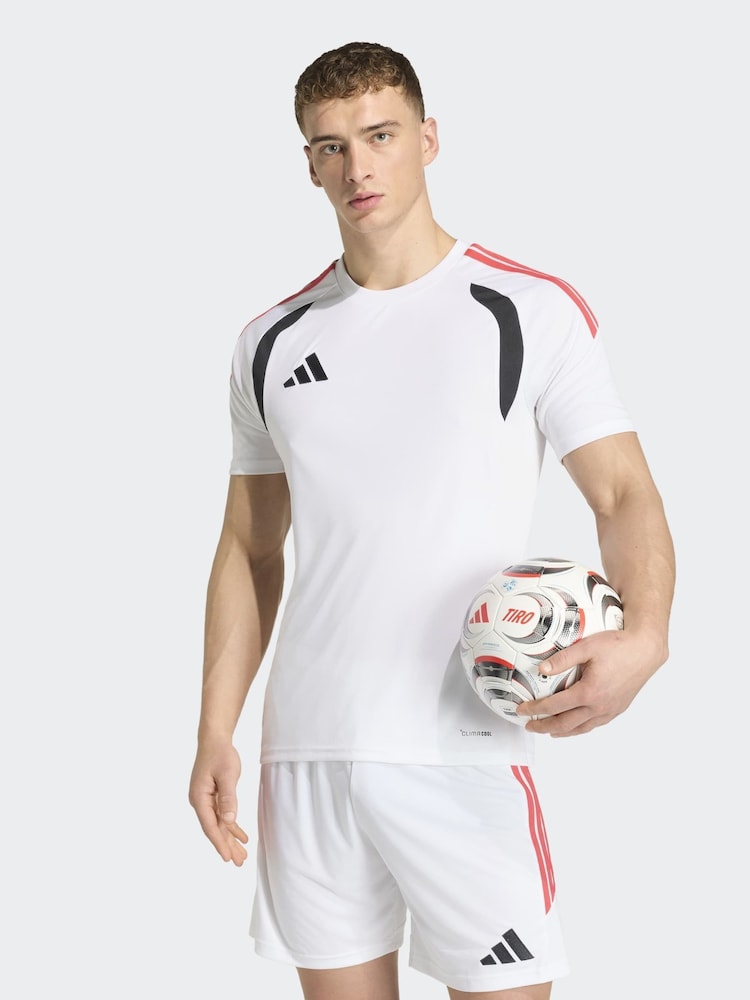 adidas White/Blue/Red Tiro 26L Jersey T-Shirt - Image 1 of 7 adidas White/Blue/Red Tiro 26L Jersey T-Shirt - Image 1 of 7