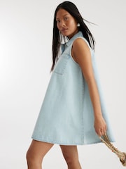 River Island Blue Petite Denim Shirt Dress - Image 2 of 4