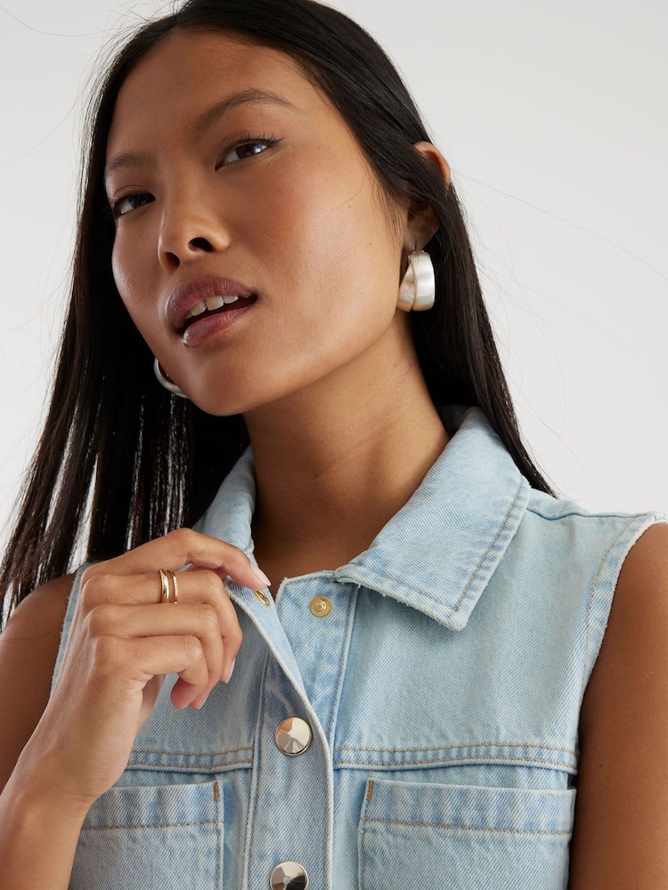 River Island Blue Petite Denim Shirt Dress - Image 4 of 4