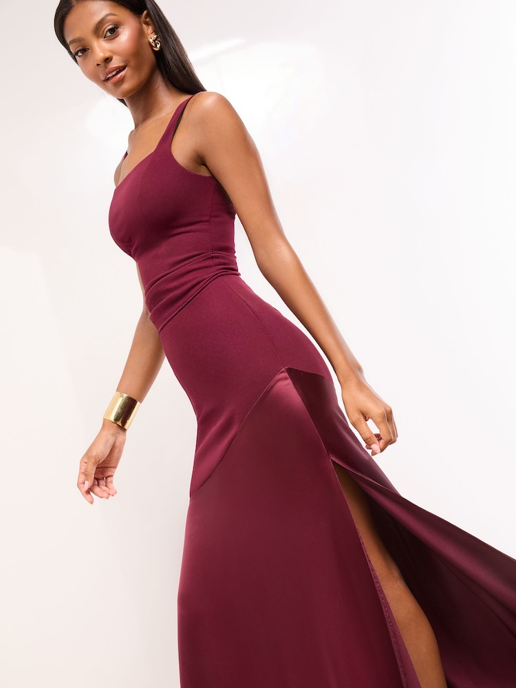 nakd burgundy dress ALINA LACE UP DETAIL MAXI DRESS IN BURGUNDY  AKIRA