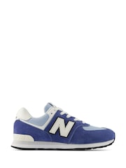 New Balance Blue Youth 574 Trainers - Image 1 of 10