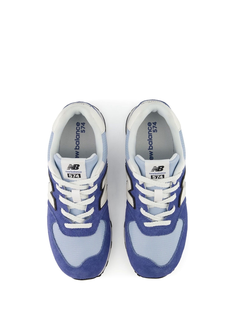 New Balance Blue Youth 574 Trainers - Image 10 of 10