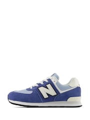 New Balance Blue Youth 574 Trainers - Image 2 of 10
