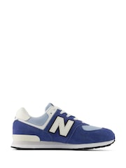 New Balance Blue Youth 574 Trainers - Image 3 of 10