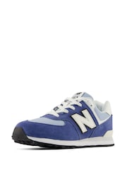 New Balance Blue Youth 574 Trainers - Image 7 of 10