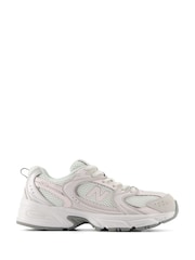 New Balance White/Pink Youth 530 Trainers - Image 1 of 3