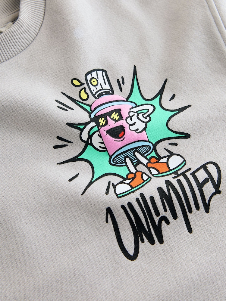 Grey Graphic Crew Neck Sweater (3-16yrs) - Image 5 of 5