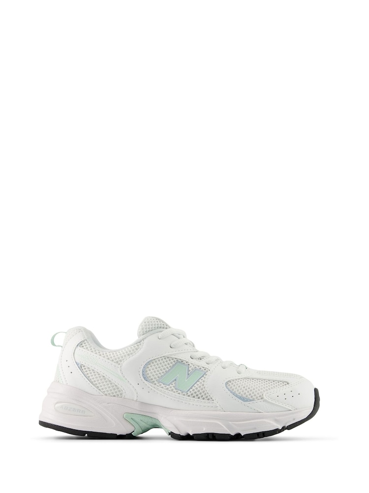 New Balance White/Green Youth 530 Trainers - Image 1 of 6