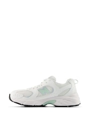 New Balance White/Green Youth 530 Trainers - Image 2 of 6