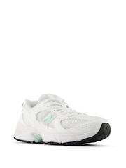 New Balance White/Green Youth 530 Trainers - Image 3 of 6