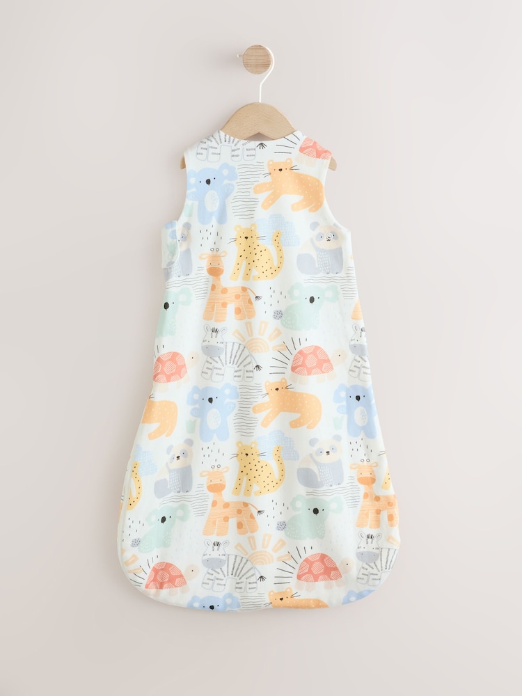 Neutral Safari Animals 1 Tog Sleeveless Baby Sleep Bag - Image 2 of 8