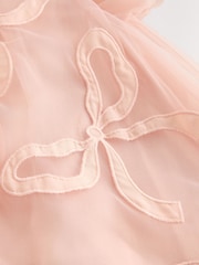 أقواس وردي - فستان شبكي بأكمام انسيابية (3 أشهر - 7 سنوات) - صورة 7 من 8