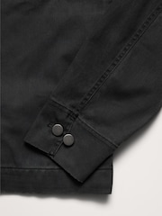 Banana Republic Black Coated Cotton Twill Overshirt - Image 5 of 5