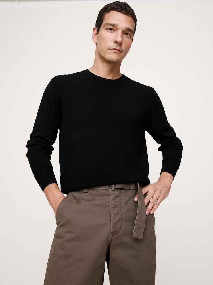 Banana Republic Black Merino Crew-Neck Sweatshirt - Image 1 of 1