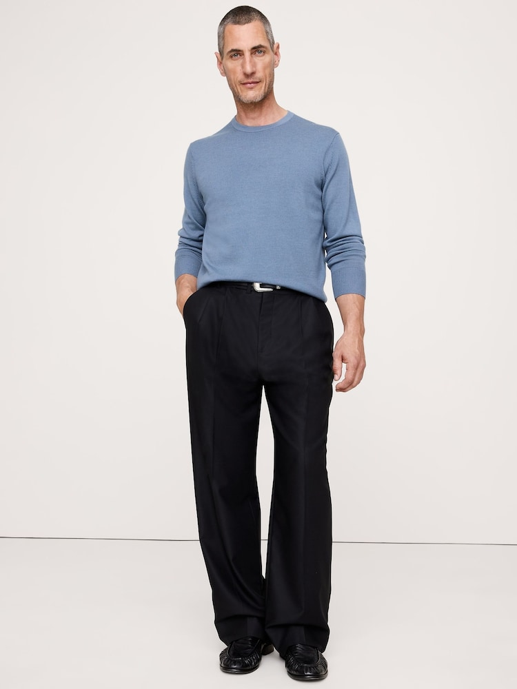 Banana Republic Blue Merino Crew-Neck Sweatshirt - Image 1 of 1 Banana Republic Blue Merino Crew-Neck Sweatshirt - Image 1 of 1