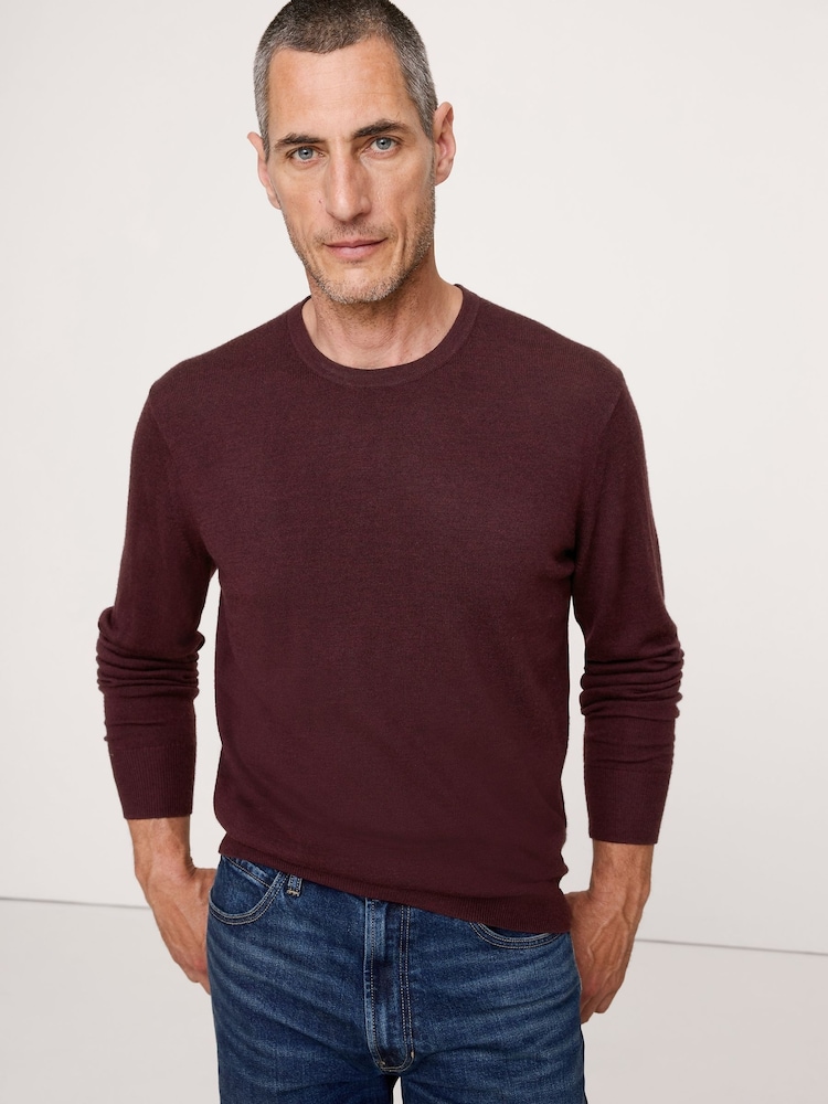 Banana Republic Burgundy Red Merino Crew-Neck Sweatshirt - Image 1 of 1 Banana Republic Burgundy Red Merino Crew-Neck Sweatshirt - Image 1 of 1