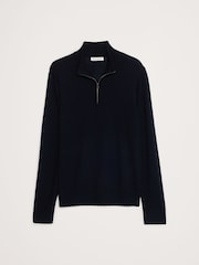 Banana Republic Navy Blue Merino Half-Zip Sweatshirt - Image 4 of 4