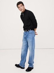 Banana Republic Black Merino Quarter-Zip Jumper - Image 1 of 1