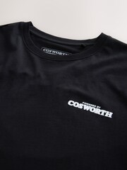 Black Ford Cosworth Hot Hatch Car Graphic T-Shirt - Image 9 of 9