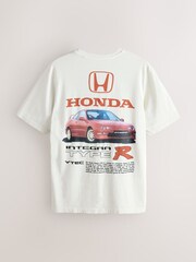 White Honda Integra Type R Hot Hatch Car Graphic T-Shirt - Image 1 of 4