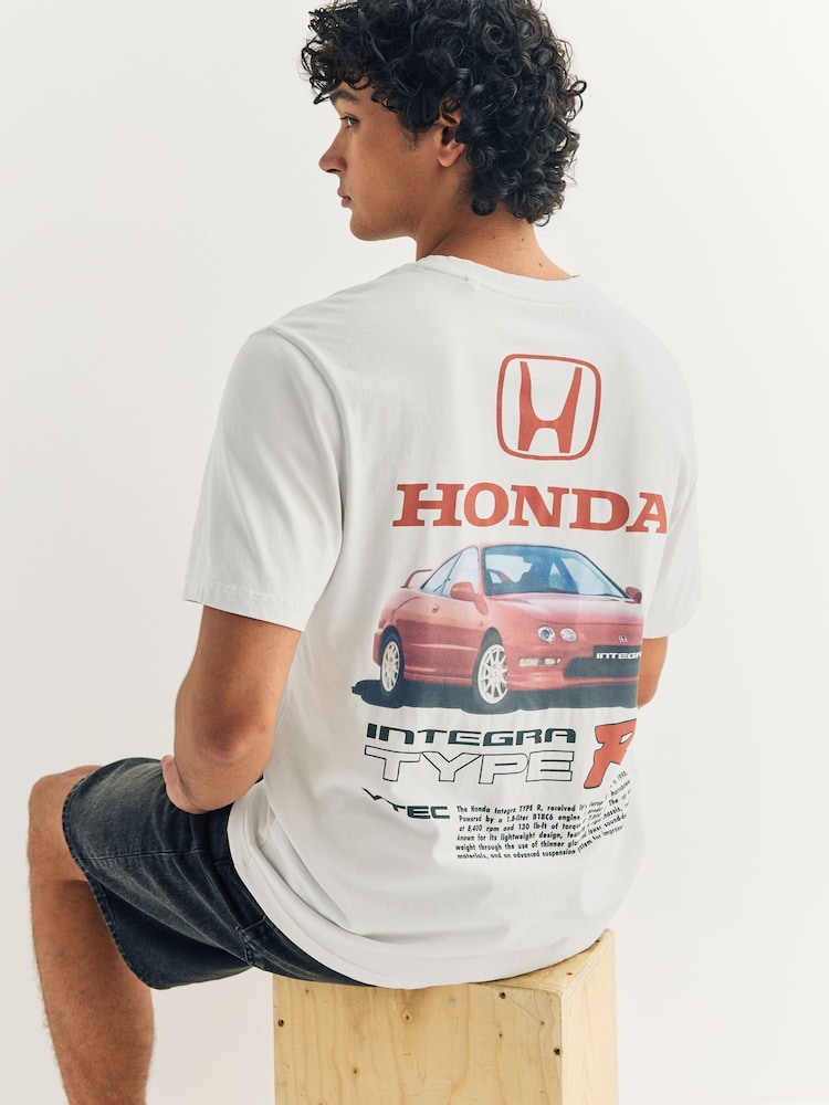 White Honda Integra Type R Hot Hatch Car Graphic T-Shirt - Image 1 of 9 White Honda Integra Type R Hot Hatch Car Graphic T-Shirt - Image 1 of 9