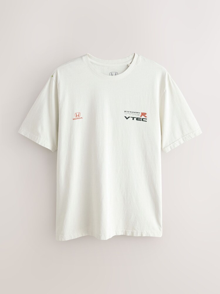 White Honda Integra Type R Hot Hatch Car Graphic T-Shirt - Image 2 of 4