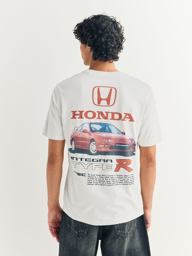 White Honda Integra Type R Hot Hatch Car Graphic T-Shirt - Image 2 of 9 White Honda Integra Type R Hot Hatch Car Graphic T-Shirt - Image 2 of 9