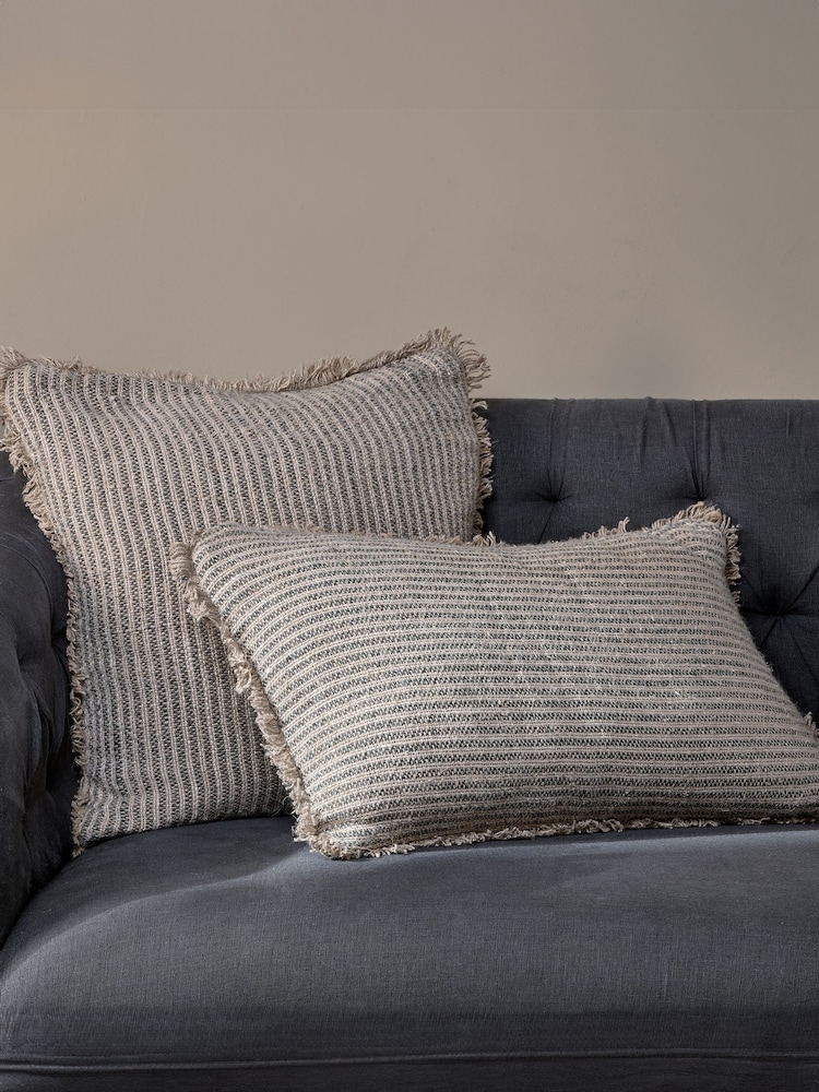 Nkuku Dark Green Natural Gili Linen Cushion 40 x 59cm Cover - Image 1 of 3 Nkuku Dark Green Natural Gili Linen Cushion 40 x 59cm Cover - Image 1 of 3