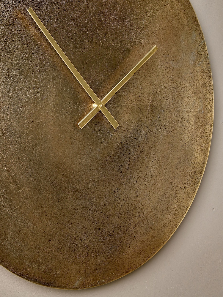 Nkuku Brass Okota Wall Hung Clock - Image 2 of 4