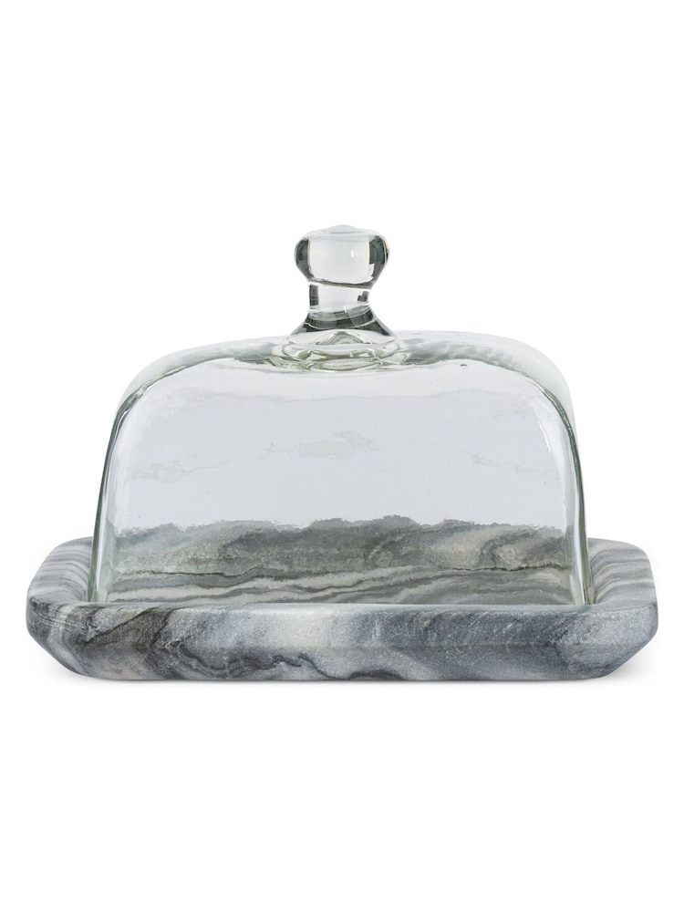 Nkuku Grey Kallso Marble Butter Dish - Image 4 of 4