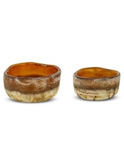 Nkuku Amber Janka Glass Tealights Set of 2 - Image 2 of 2