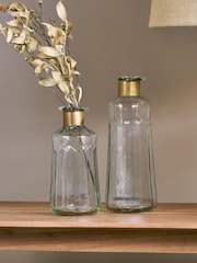 Nkuku Brass Chara Hammered Small Bottle - Image 1 of 5