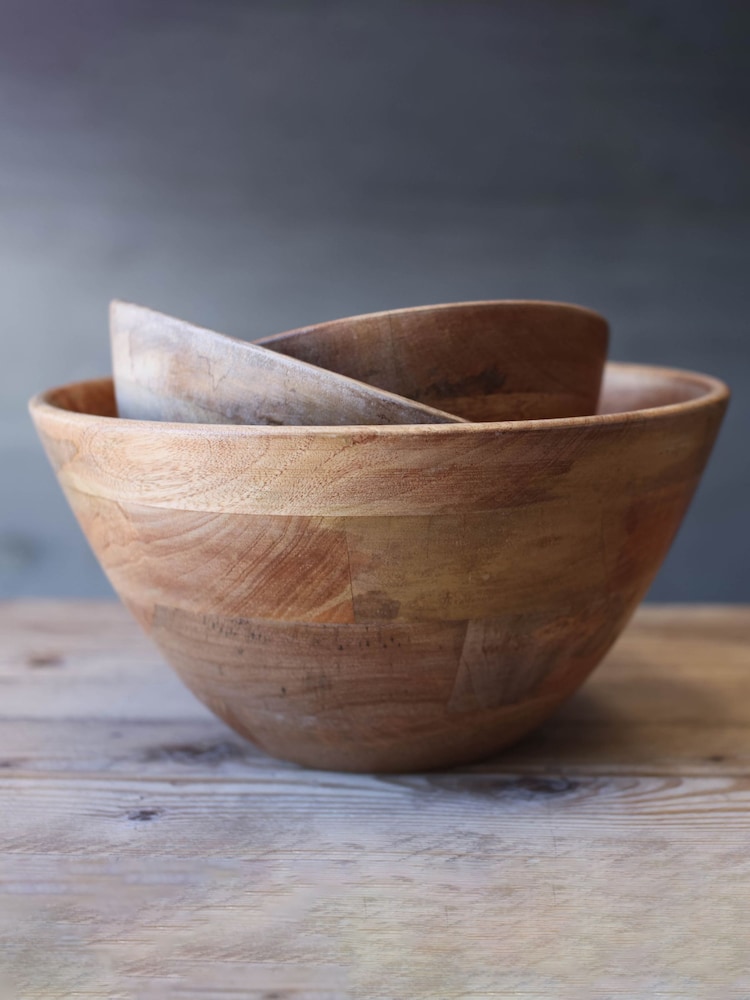 Nkuku Natural Indus Wooden Bowl - Image 1 of 4