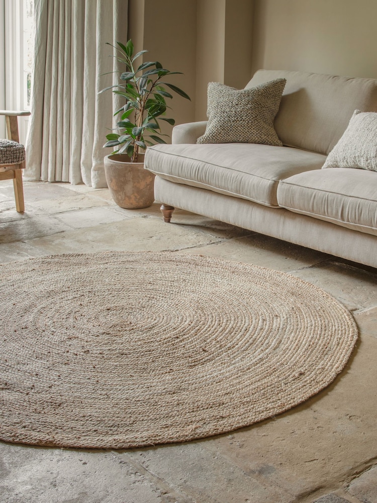 Nkuku Natural Braided Hemp Rug - Image 1 of 4 Nkuku Natural Braided Hemp Rug - Image 1 of 4