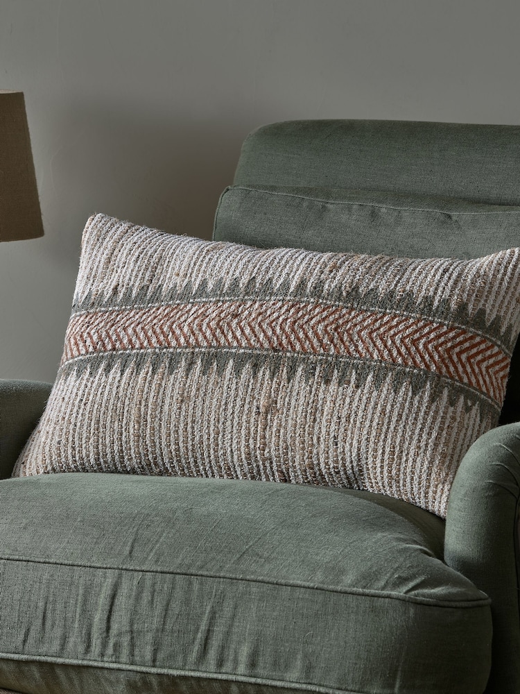 Nkuku Natural Zairya Jute and Cotton Cushion Cover - Image 1 of 4