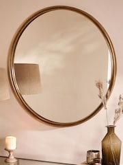 Nkuku Brass Almora Round Large Mirror - Image 1 of 2