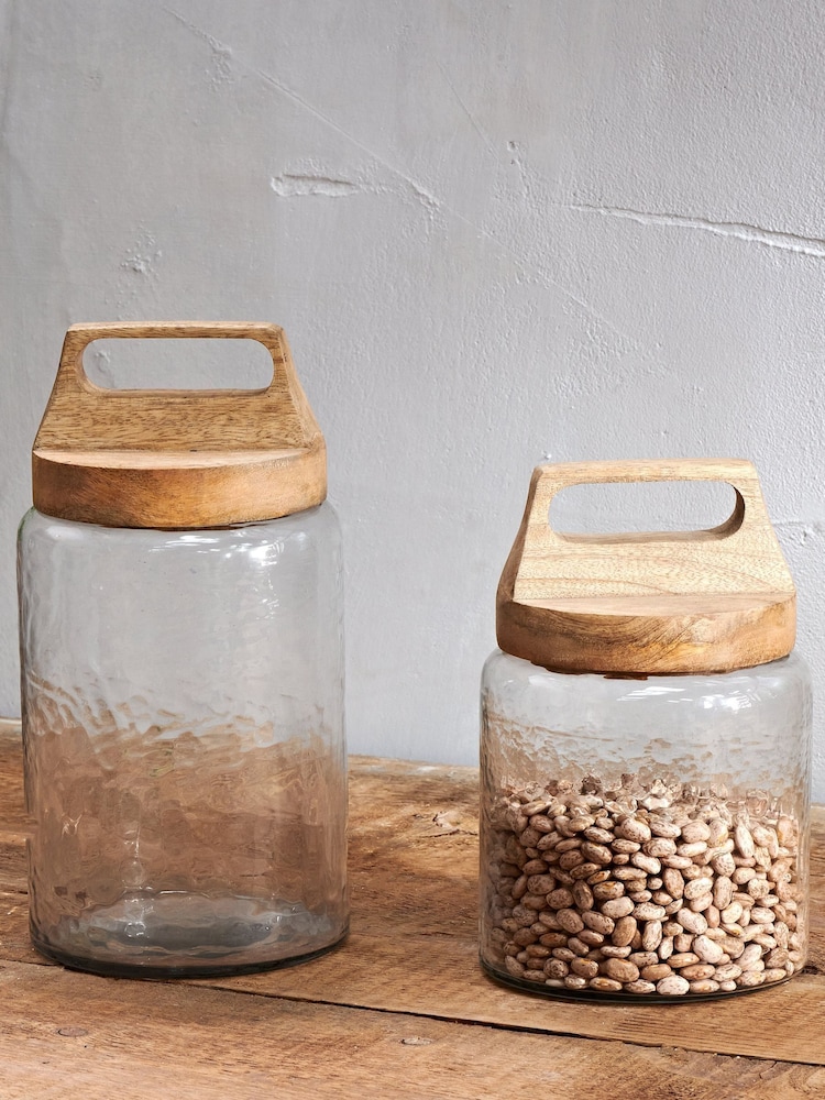 Nkuku Clear Kitto Storage Jar - Image 1 of 3 Nkuku Clear Kitto Storage Jar - Image 1 of 3