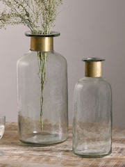 Nkuku Clear Chara Hammered Large Bottle - Image 1 of 5
