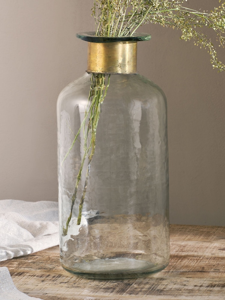 Nkuku Clear Chara Hammered Large Bottle - Image 2 of 5