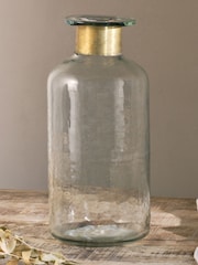 Nkuku Clear Chara Hammered Large Bottle - Image 3 of 5